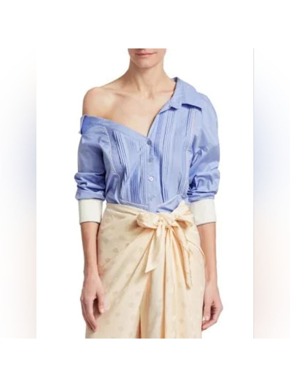 Johanna Ortiz MANLY BLUES COLLARED POPLIN SHIRT size 0 in EUC